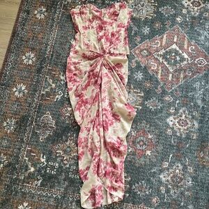 Fuchsia tie dye two piece set